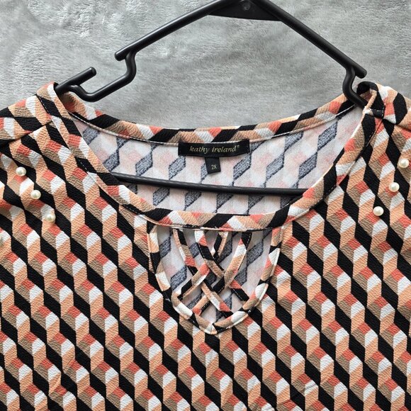 Kathy Ireland Beaded Top 2X NWT - Picture 5 of 11